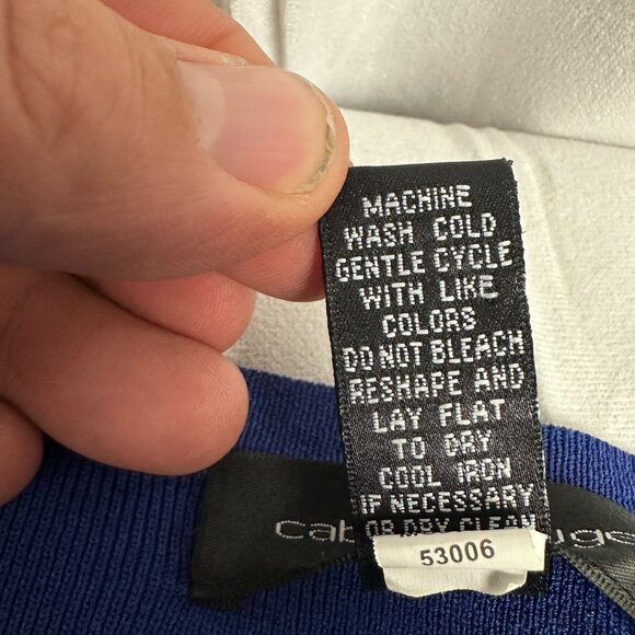 Cable & Gauge Womens Blue V-Neck Long Sleeve Top Size XL Viscose/Nylon - Picture 4 of 4